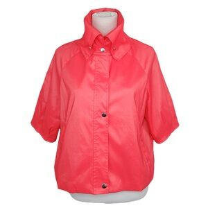 SAMUEL DONG Cropped Coral Taffeta Short Sleeve Jacket Women’s Size XL